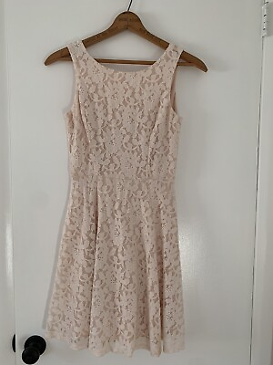 #ad Pink Lace Fit amp; Flare Cocktail Dress Women#x27;s Medium $39.99