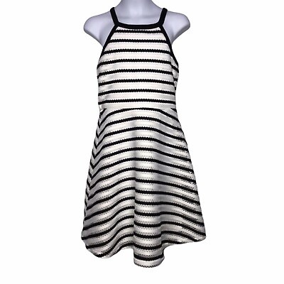 #ad Rare Editions Lace Eyelet Striped Sleeveless Lined Party Dress Girl#x27;s 16 $23.99