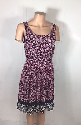 #ad ELLE Floral Summer Dress Womens Small $12.95
