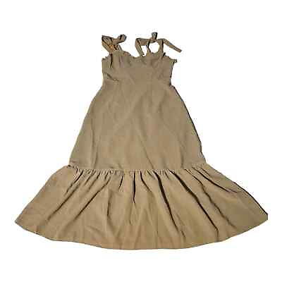 Forever 21 Medium Light Brown Polyester Zip Up Tie Strap Maxi Dress $12.99