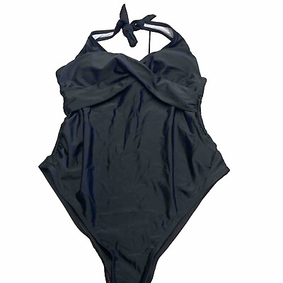 #ad Woman’s Black One Piece Cheeky Size Medium Swimwear Beach $16.66