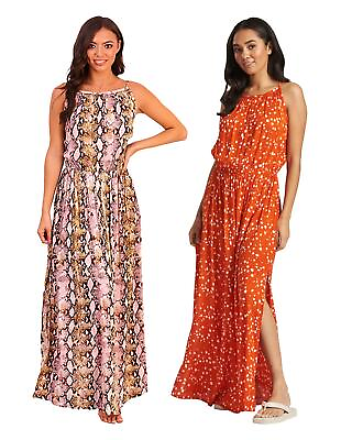 #ad Maxi Summer Dress Ladies Strappy Holiday Lightweight Beach Cover Up Dresses $18.99