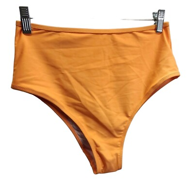 #ad Cupshe Orange Full Coverage Bikini Bottoms Medium to High Leg Size Large $15.00