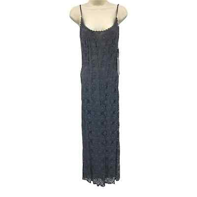 Carmen Marc Valvo Petite Evening Dress Womens Large Black Crochet Lined NEW $72.00