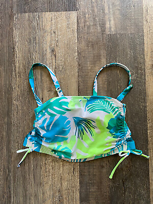 #ad Bikini Top Size 14W Swim Swimming Bathing Suit Xhileration Tropical Plus Size $5.00