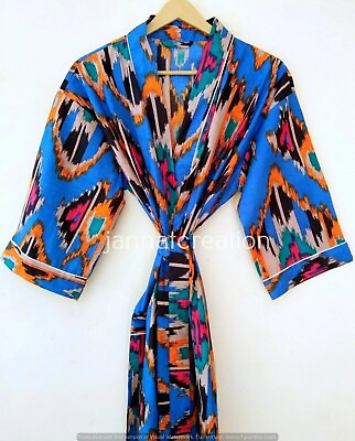 #ad Cotton Kimono Bathrobe Cardigan Nightwear Dressing Gown Beach Bikini Up $29.58