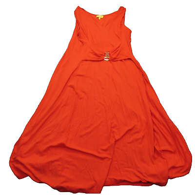 #ad Liz Lange womens Orange Maxi Dress Size 1X Sleeveless $14.99