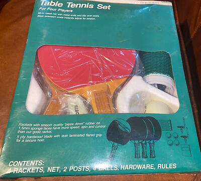 Vintage Sears Table Tennis Set Ping Pong Four Players 626070 New amp; Sealed $36.99