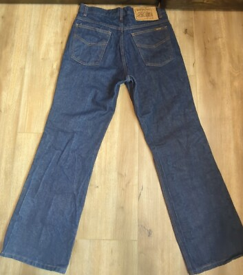 #ad Vtg Genuine Sears Roebucks Western Wear Dark Indigo Blue Denim Jeans 33x29 $27.99