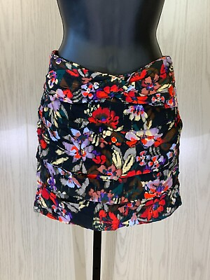 Zara Floral Short Skirt Women#x27;s Size XS Black Multi NEW MSRP $89.90 $31.16