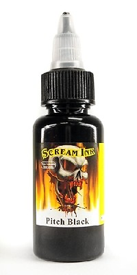 #ad SCREAM TATTOO INK PITCH BLACK Dark Bold Black Ink Supply 4 Sizes Available $8.49