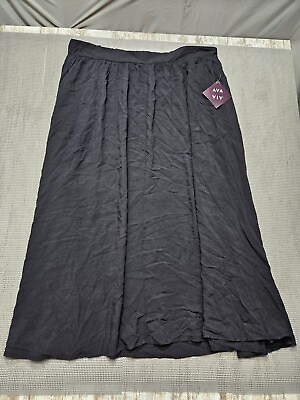 #ad Ava amp; Viv Women#x27;s Plus Size Maxi Skirt Size 2X Black $18.19