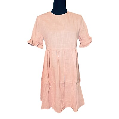 #ad Boho Chic Smock Pink Dress Summer Dress Cute Dress Women Or Teens $17.20