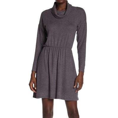 #ad Vanity Room Nordstrom charcoal grey cowl neck plush sweater dress small MSRP 120 $29.99