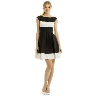 #ad Kate Spade Adette Black White Colorblock Fit amp; Flare Party Dress Women#x27;s SZ 4 $88.00