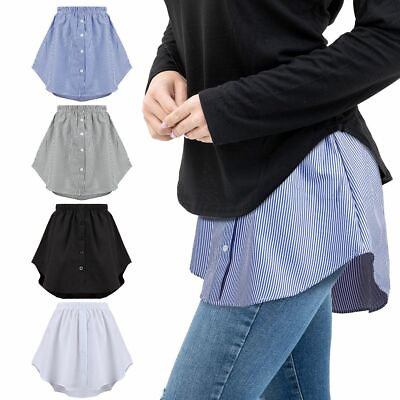 Shirt Extender Adjustable Layering Fake Top Lower Sweep Shirt Half Length Skirt $8.83