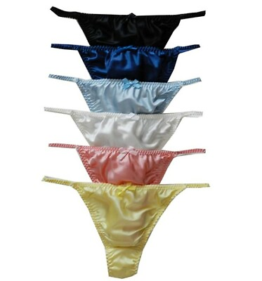 #ad Yavorrs 6pcs 100% Silk Women#x27;s Bikini String Thong Panties Size S M L XL XXL $39.99