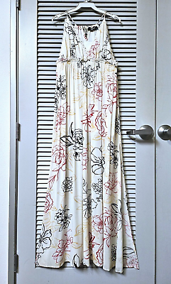 #ad white floral print long maxi dress S $27.00