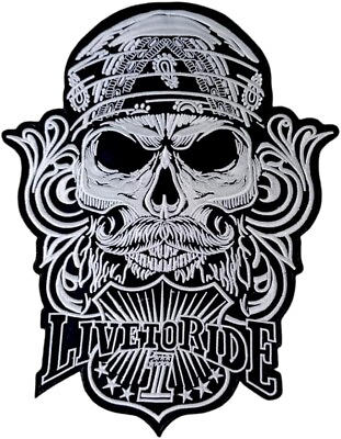 #ad Harley Skull Bandana Biker Large Live to Ride Back Patch on Vest Iron on Patch $20.00