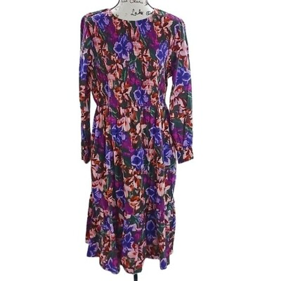#ad Terra amp; Sky Dress Purple Pink Floral Tiered Peasant Maxi Womens Plus Size 1X $18.99
