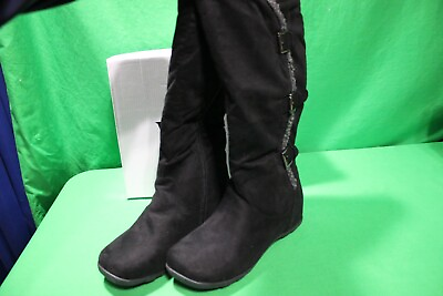 WANTED Womens Boots Size 10 Black suede Zip Up Easy on off calf opening 16 in $22.95