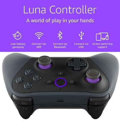 #ad Luna Wireless Controller For Gaming w WiFi Bluetooth USB Alexa Screen Switching $59.00