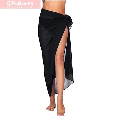 #ad Womens Chiffon Swimsuit Beach Tie Sheer Bikinis Cover Up See Through Wrap Skirt $20.99