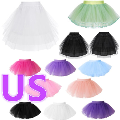 #ad US Kids Girls Tutu Skirts Layered Tulle Skirts Dance Costumes Birthday Dress Up $10.76