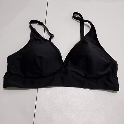 #ad Torrid Women Swimwear 1X Black Bikini Top Convertible Adjustable Straps Lightly $14.91