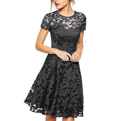 #ad Summer Women Lace Mini Dress Ladies Plus Size Evening Party Cocktail Size S 5Xl $18.99