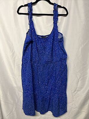 #ad #ad Banana Republic Sundress XL blue and white with ruffle straps $8.50
