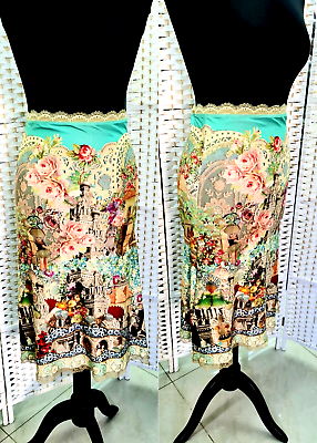 Michal Negrin Skirt With Flowers And Crystals SIZE S made in Israel. $299.00