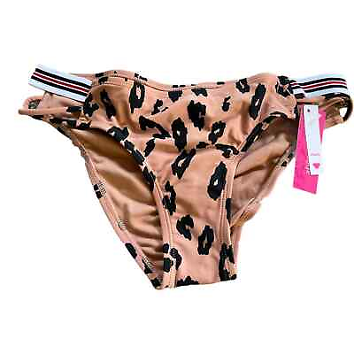 #ad Xhilaration Juniors Brown Animal Print Cheeky Bikini Bottoms Size Medium NEW $12.00