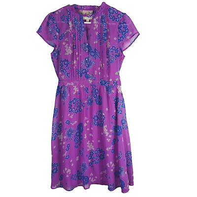 #ad Modcloth Womens Cottagecore Mini Summer Dress Small Purple Sheer Overlay Shell $24.88