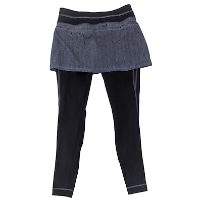 #ad Athleta Skirted Leggings Athletic Pants Womens XS Black Gray 7 8 Length $29.00