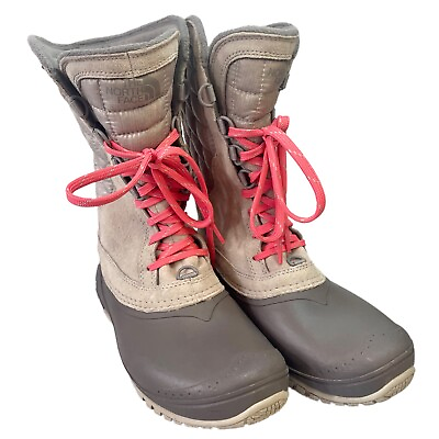 #ad #ad North Face Boots Womens Sz. 5.5 Thermoball Utility Grey Calypso Coral $16.99