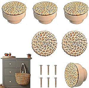 #ad #ad Boho Rattan Dresser Knobs for Girls Kitchen Cabinet knobs and Natural Colours $20.23
