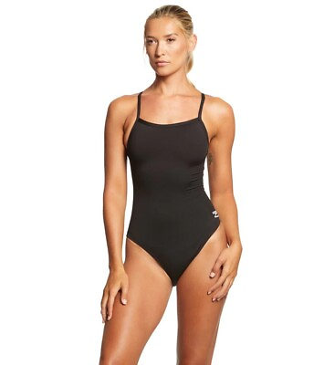 #ad Speedo Swimsuit Women#x27;s Size 10 36 Black One Piece Endurance Flyback Solid NEW $23.99
