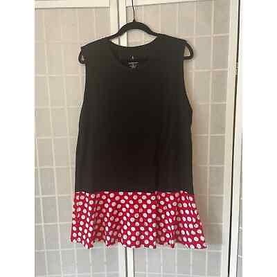 #ad Disney Parks Minnie Mouse Dress Adult Sz XL Polka Dot Skirt Classic Timeless $30.00