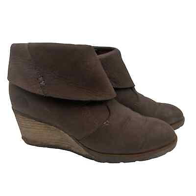 #ad The North Face Women#x27;s Brown Leather Bridgeton Wedge Booties Size 6 $53.00