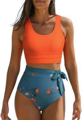 #ad Dokotoo Womens Scoop Neck Racerback High Waisted Bikini Sets Two Piece Swimsuit $73.76