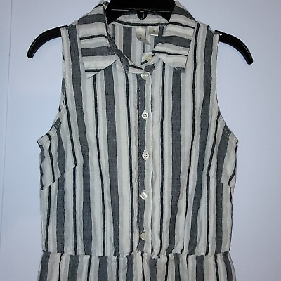 #ad Tacera Maxi Dress Striped White Size Small Button Down $10.00