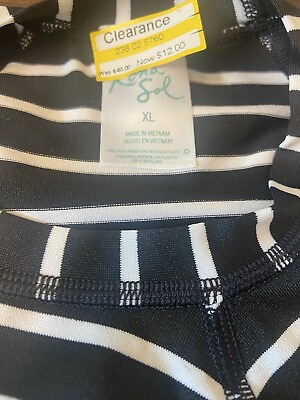 #ad #ad Women#x27;s UPF 50 Crewneck Swim Shirt Rash Guard Kona Sol XL 14 16 Black White $14.99