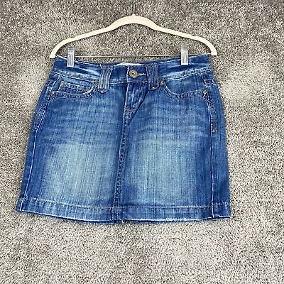 #ad #ad Aeropostale Denim Mini Skirt Women#x27;s 3 4 Blue Medium Wash Back Slit 5 Pocket $18.95