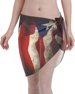 FNQKMLEP Bisexual Pride Flag Swimsuit Cover Up for Women Beach Wrap Skirt Bikini $35.69