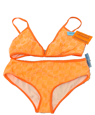 #ad NEW Fendi Vintage FF Logo Swimwear Bikini Women#x27;s Size 48 Swimsuit Orange ITALY $300.00