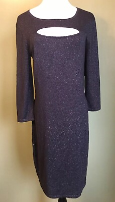 #ad NEW EXPRESS Sexy Glitter Blue Gray Bodycon sheath Party dress Cutout $79 Retail $19.95