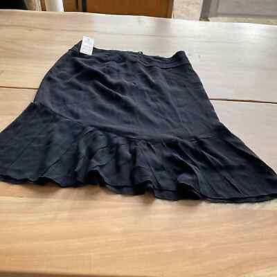 #ad Nottinghill Trumpet Pleated Hem A Line Skirt Petite Size 6P Black NWT $45.00