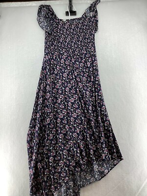 #ad Avenue Womens Flare Sleeve Hi Low Hemline Pull On Napa Print Blue Maxi Dress 18 $24.99