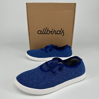 Allbirds Shoes Womens 8 Tree Skippers Hazy Cobalt Blizzard Blue Sneakers Wool $54.95